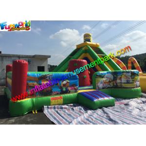 China Outdoor Minion Inflatable Bouncer Slide , Funny Combo Slide 0.55mm PVC Tarpaulin supplier
