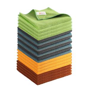 20 Pack Cleaning Rag custom Microfiber window Cleaning Cloth with 5 Color Assorted 13.8"X13.8"