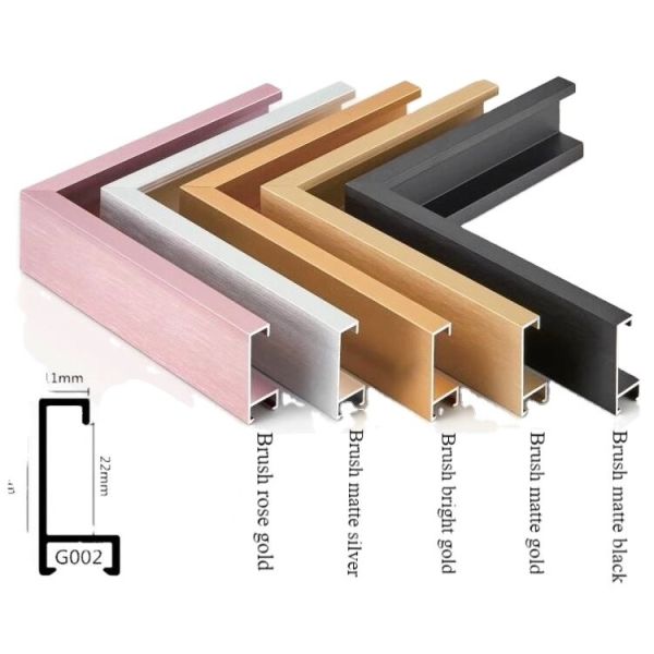 Silver Aluminum Alloy Frame for Multiple Color Options Mirror and Photo Picture Frames