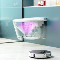 Inodoro inteligente de pared con taza alargada, tanque de agua automático empotrado, patrón de drenaje con sifón en P, control remoto, completamente automático