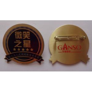 China custom made logo metal  printing pin  badge, safety pin badge, gift badge supplier