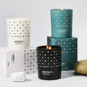 AROMA HOME Custom Luxury Nordic Wedding Mother Day Moon Fragrance Smokeless Soy Wax Aromatherapy Scented Candle In Glass