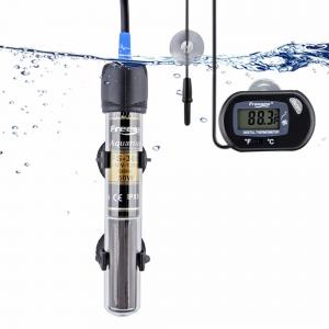 Mini Submersible Aquarium Heater Thermometer 100 Watt For 10-25 Gallon Fish Tank
