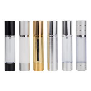 China Aluminum Cap Airless Cosmetic Bottle ABS Airless Pump Spray Bottle supplier