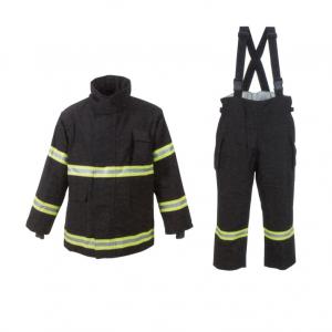 China Black Flame Resistant Suit With 3m Reflective Stripe Aramid Thread Thread supplier