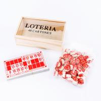 Natural Wood La Loteria Cards Game Toy For Unisex 90pcs Coin 48pcs Cards