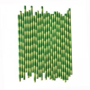 China Natural Green Decorative Paper Straws Bamboo Designed For Birthday Party supplier