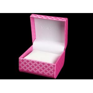 China Pink  Colorful Women Watch Box Plastic Covered Full Color Offset Printing supplier