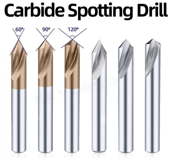 TiN Coating CNC Spot Drill Bits Diameter 4 6 8 10mm For Stainless Steel Aluminum