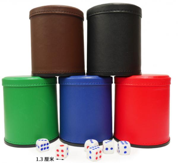 Leather Dice Cup With Mini Camera / Casino Magic Dice Inside See Through The