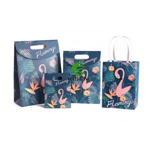Flamingo Coated Happy Birthday Paper Bags , Recycling Personalised Gift Bags