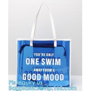 Fashion Summer Women Handbags Transparent Shoulder Bags PVC Tote Beach Bags, Promotional Summer Clear PVC Beach Bag, tot
