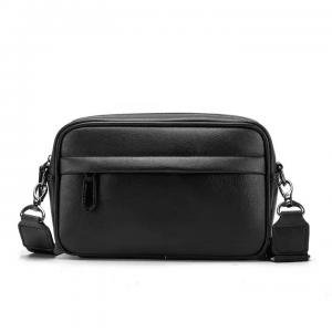 Black Microfiber Cell Phone Cross-body Pouch Male Side Sling Cross Bag Men Leather Messenger Bag For Men