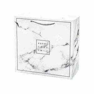 China Boutique Recycled 250gsm Marble Paper Gift Bags Boxes For Cosmetic Clothes supplier