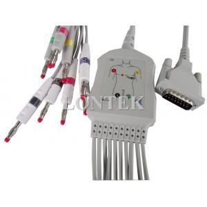 China Hellige ECG Patient 10 Lead Cable IEC TPU DB15 Pin supplier