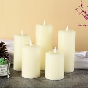 Hot sale good quality  real wax LED pillar candle for weddings