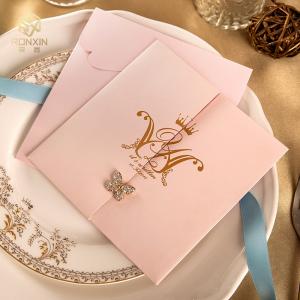 China 15cm Rose Gold Laser Cut Wedding Invitations supplier