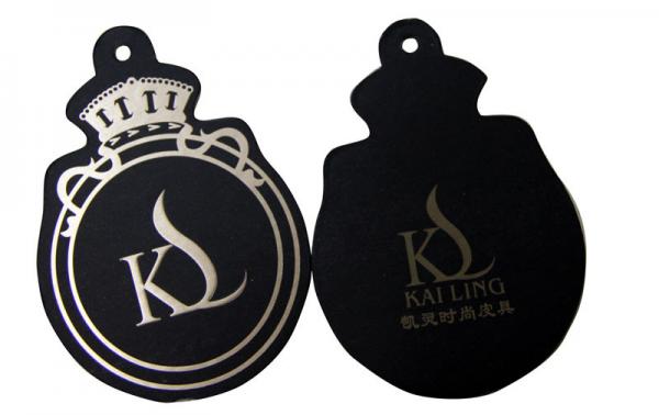 Black Recycle Personalized Hang Tags Customized silk screen printing