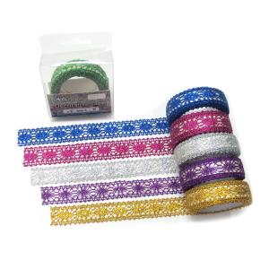 FABRIC COTTON TAPE WITH GLITTER LACE TRIM