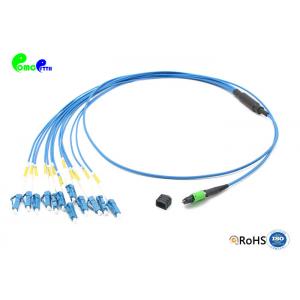 China SM 12F Fanout 2.0mm MPO Trunk Cable MPO male - LC UPC Harness Cable With LSZH Blue Cable Super Low Loss supplier