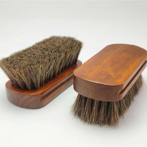 China Custom Logo Shoe Cleaning Brush Wooden Handle Leather Care supplier