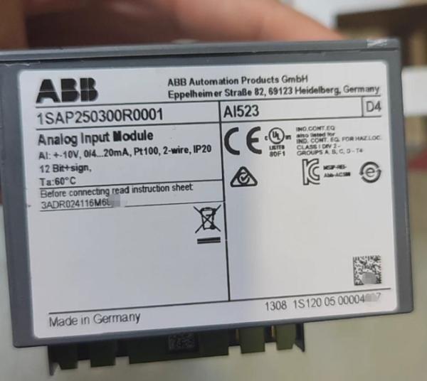 AI523 1SAP250300R0001 ABB Analog Input Module 16 Channel Analog Input IP20