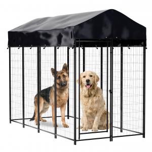 China Removable Tray Heavy Duty Outdoor Dog Kennel Black Steel supplier