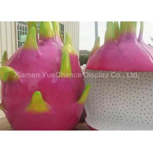 China Custom Oversize Fiberglass Dragon Fruit Statues , Custom Fruit Statues Handmade supplier