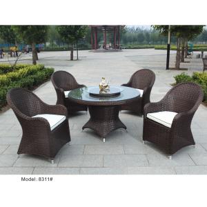 China 5 pc rattan dining set outdoor furniture garden wicker dining table & chair furniture supplier