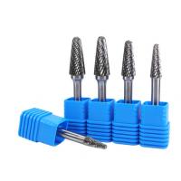 China Silver 6mm Double Cut Tree Shape With Radius End Grinding Die Grinder Bits Carbide Rotary Burr on sale