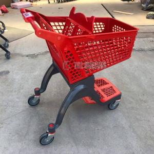 China Supermarket Plastic Shopping Cart With Wheels 75L TGL New Style CE Certification supplier