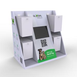 China Retail Store Cardboard Display Stand Pet Food Paper Display Stand With LCD Screen supplier