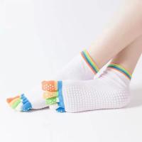 Grip Five Toe Cotton Yoga Plain Coloured Socks Non Slip