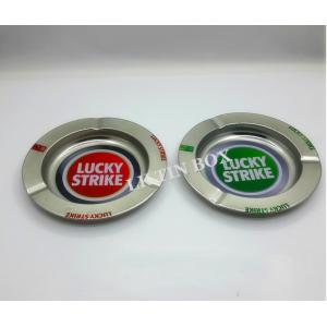 China Printed Lucky Strike Round Cigarette Tin Box With Ashtray Pack D 138 * 14mm supplier