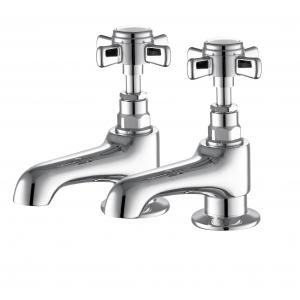 Brass Bath Mixer Taps , Bathroom Sink Taps Pair With Two Handles