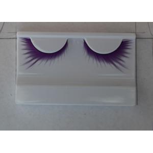 China Feather Style Soft Reusable Strip Colored Fake Eyelashes For Eye Makeup supplier