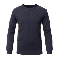 China Black Warm Winter Men'S Wool Sweater , Business Casual Crew Neck Sweater on sale