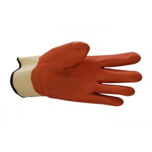 Winter Orange PVC Gloves 100% Cotton / Jersey Lining For Extra Comfort