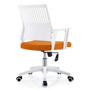 Workstation Mesh Seat Desk Chair , White And Orange Mesh Boardroom Chairs