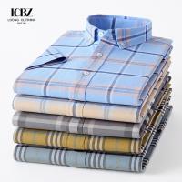 China Casual Plaid Shirt 100% Cotton Oxford Cotton Anti-Wrinkle Breathable Thin Man Shirts on sale