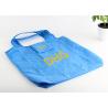 RPET Foldable Grocery Tote Bags With Printing , Blue Custom Shopping Bags