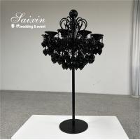 China New design Glass Candelabra Black Wedding Candle Holder  For  Event Centerpieces on sale