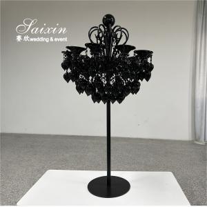 New design Glass Candelabra Black Wedding Candle Holder  For  Event Centerpieces
