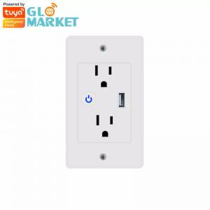 China Smart Wifi Tuya US Standard Wall Socket with USB 2 Plug Outlets For Home Use Electrical 10A 120V Socket With Google&Alex supplier