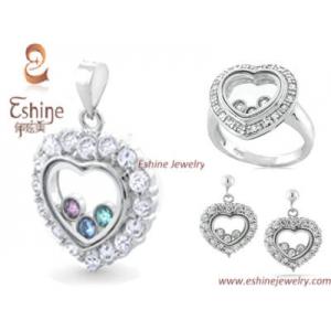 China 2016 Hot Sale Sweet Heart 925 Sterling Silver jewelry set with clear CZ for Lady & woman supplier