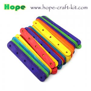 Natural wood color, asst colors wooden craft sticks with holes for hobbies and children DIY hand-craft