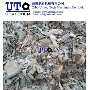 double shaft shredder - scrap leather shredder/ leather cutter/  leather shear/ waste leather crusher with PLC automatic