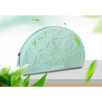 China Fan Shaped Soft Waterproof Silicone Makeup Bag Lightweight And Portable Travel Small Item Storage Bag on sale