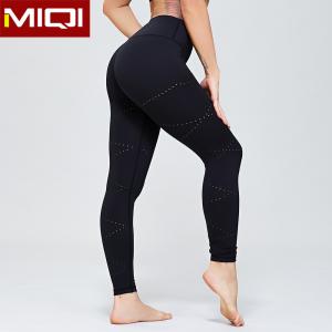 Gym Sport Women Fitness Quick Dry 13% Spandex 305gsm Black High Waisted Yoga Leggings