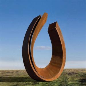 China Modern Abstract Ring Corten Steel Art Sculpture supplier